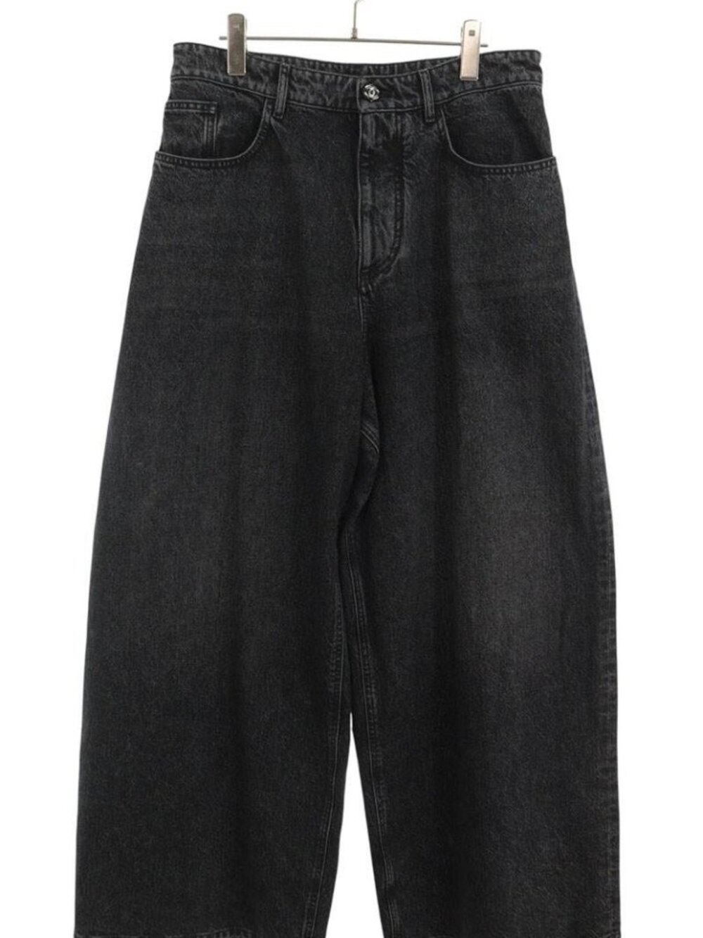 Chanel D'art Back Pocket CC Logo Baggy Denim Pants 40